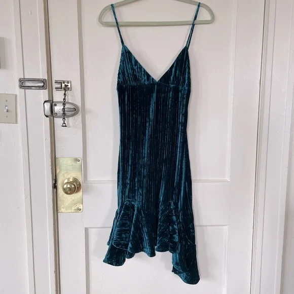 NBD | Dresses | Dark Green Velvet Drop Waist Cocktail Dress | Poshmark